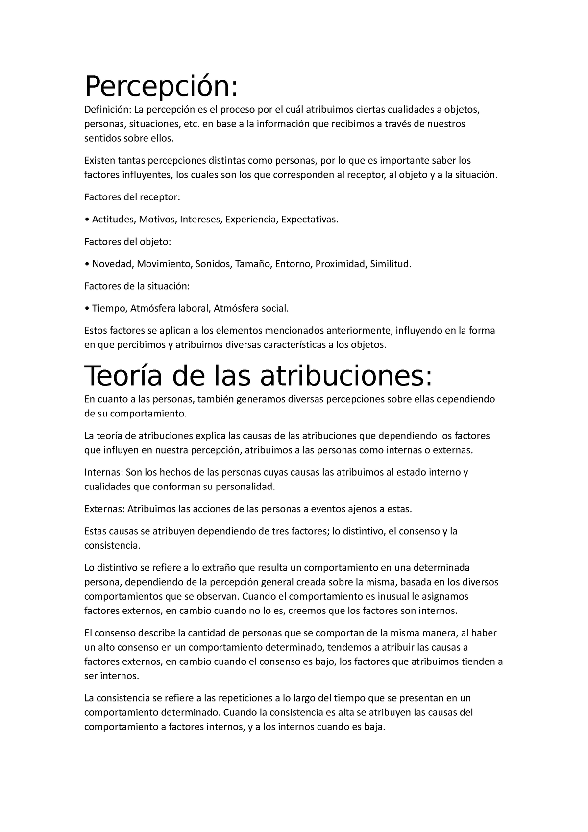 Percepción - Resumen De Libro De Robbins "Comportamiento Organizacional ...