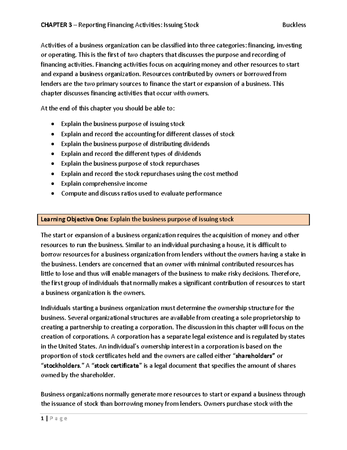 Chapter 3 - Introduction to Financial Accounting - Activities of a ...
