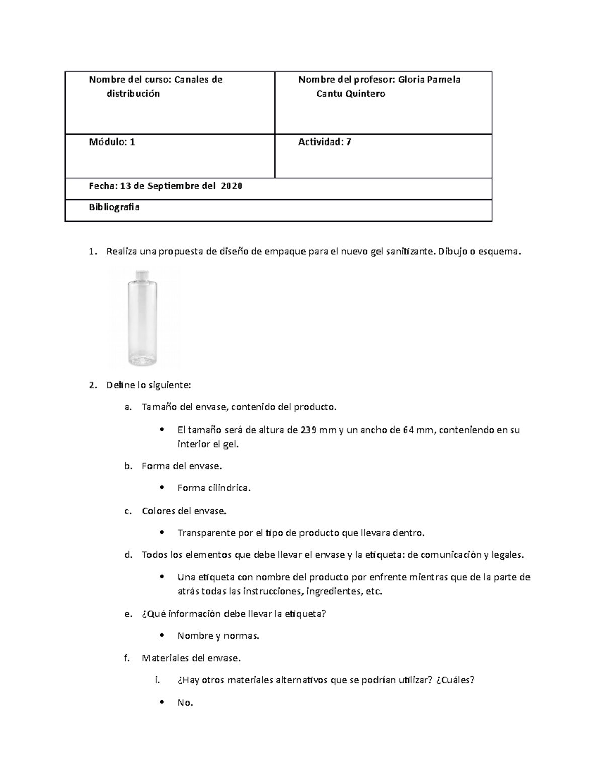 Act 7 canales de distribucion - Nombre del curso: Canales de ...