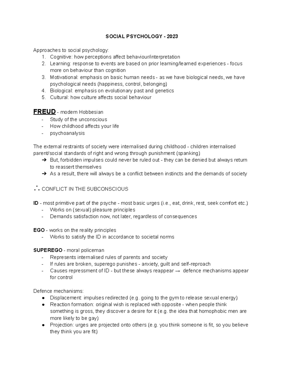 Social psyc exam notes - up until lecture 4 - SOCIAL PSYCHOLOGY - 2023 ...