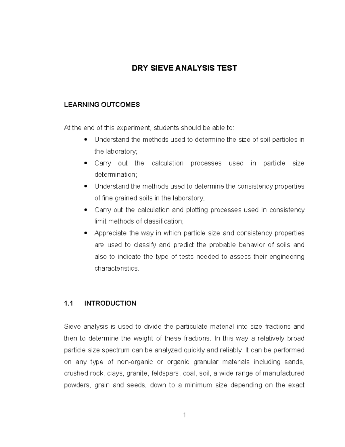 01 scdry sieve analysis test Advanced Geotechnic UTHM Studocu