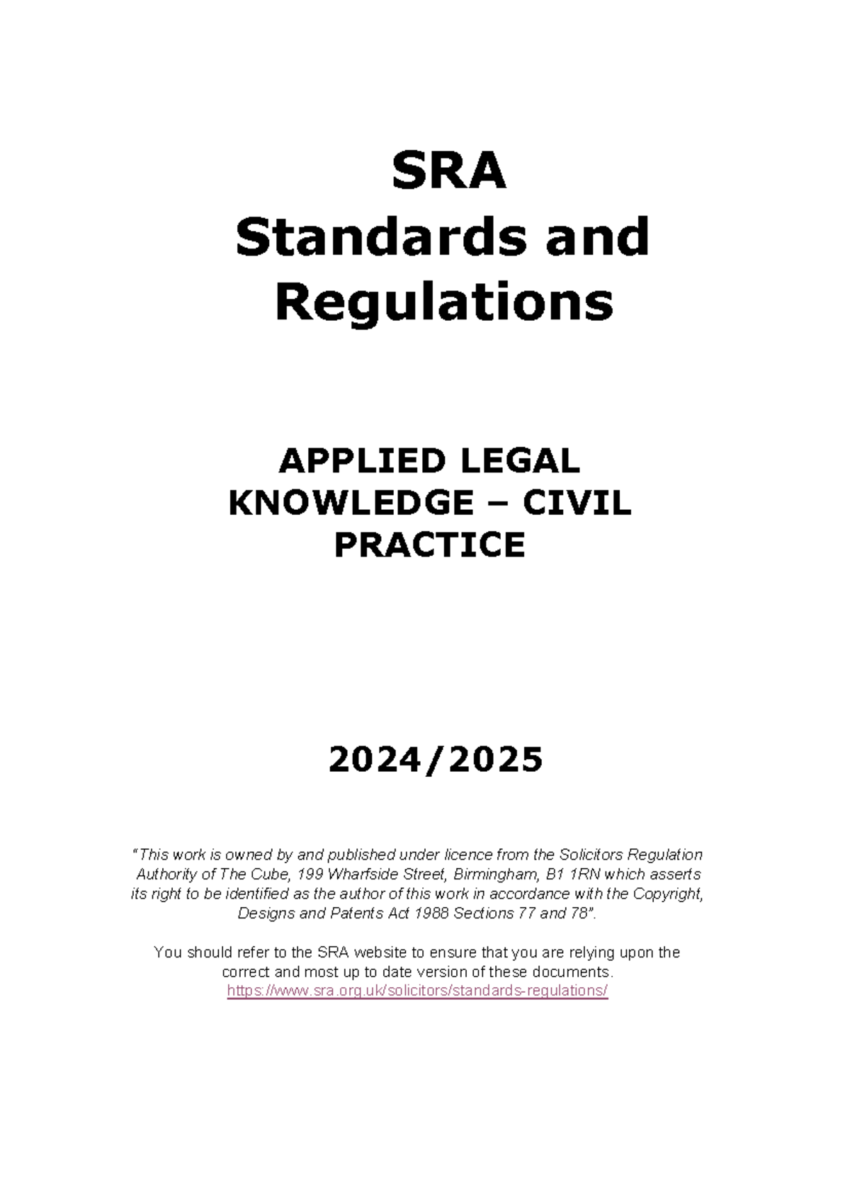 ALK SRA Standards and Regulations 24-25 - SRA Standards and Regulations ...