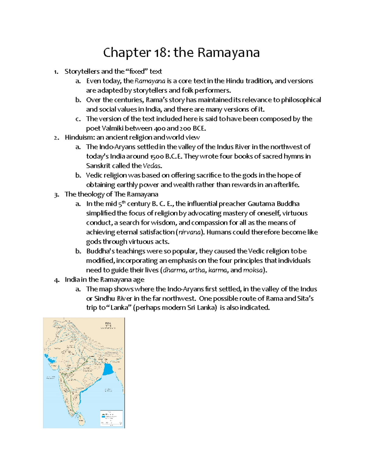HUM1015 - Chapter 18 Lecture Notes - Chapter 18: the Ramayana ...