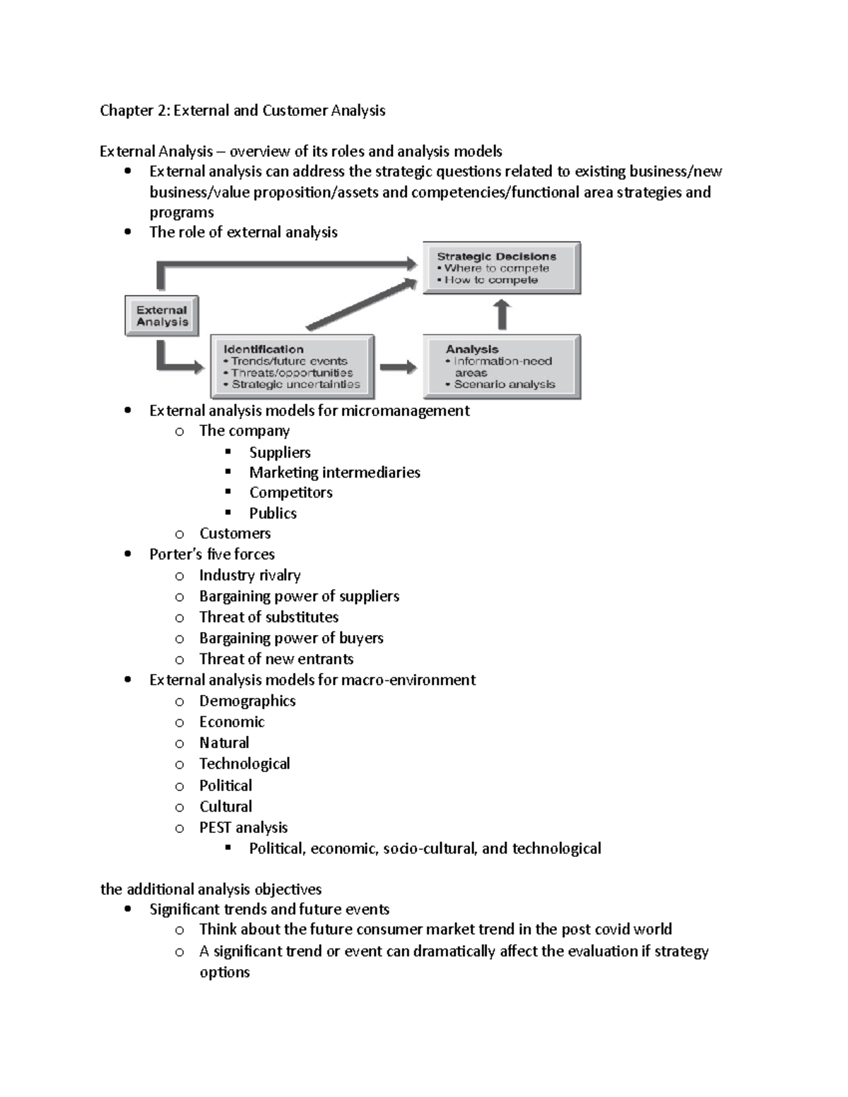 Chapter 2 - Chapter 2: External and Customer Analysis External Analysis ...