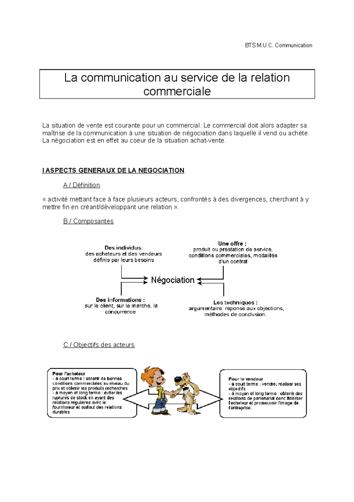 Communication relation commerciale - BTS M.U. Communication La ...