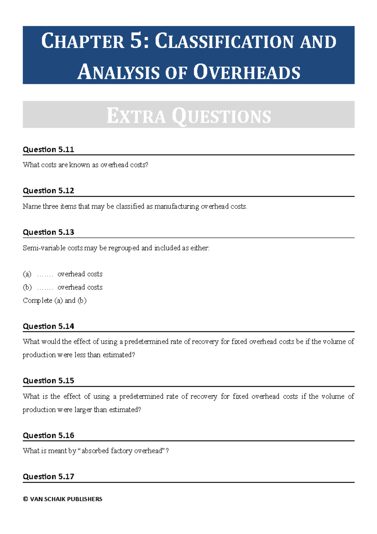 CAMA Additional questions C5 - CHAPTER 5: CLASSIFICATION AND ANALYSIS ...