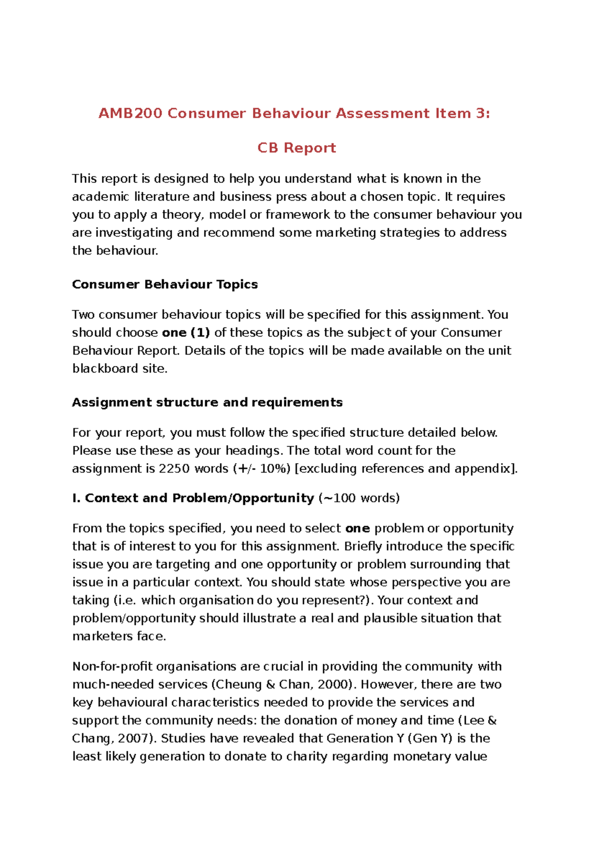 AMB200 CB report Task Instructions - AMB200 Consumer Behaviour ...