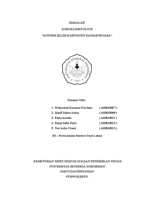 Laporan Praktikum Agroklimatologi Acara 1 - Pengenalan Alat Pengamatan ...