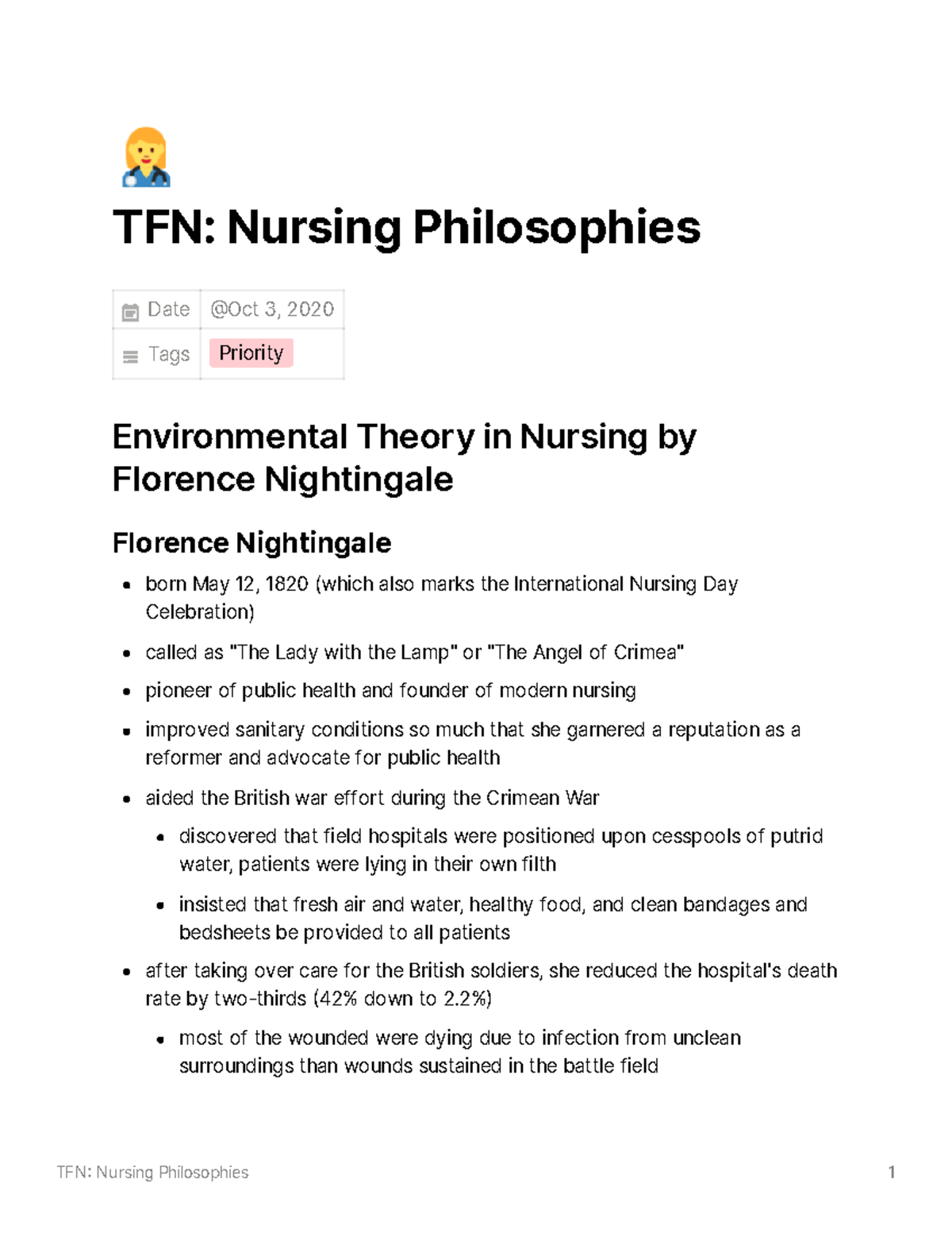 Nursing Philosophies - TFN: Nursing Philosophies Date Tags Priority ...