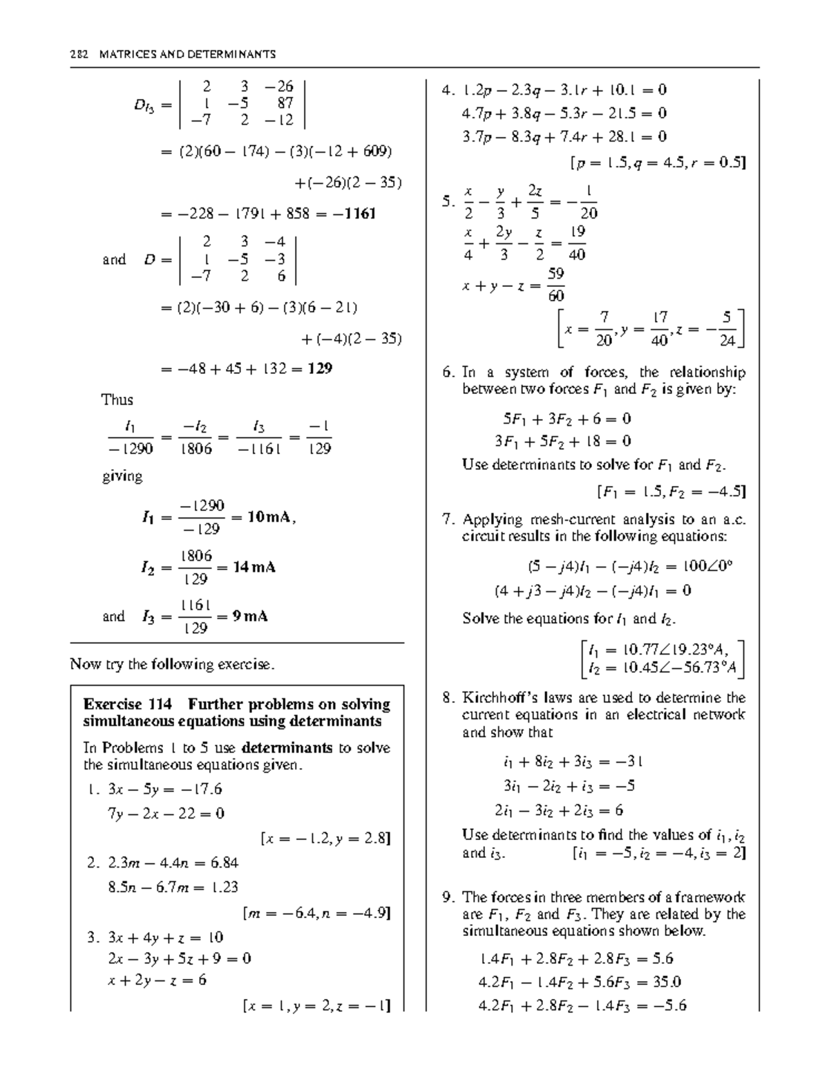 Bird higher engineering mathematics 31 - 282 MATRICES AND DETERMINANTS ...