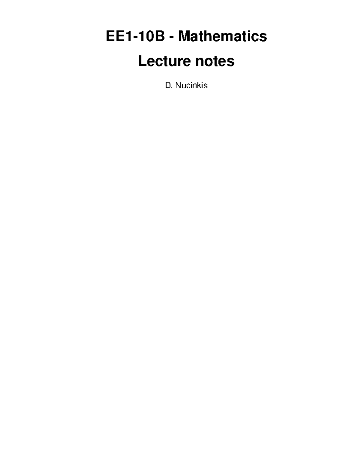 EE-notes 2016 17-2 - Lecture notes full - EE1-10B - Mathematics Lecture ...