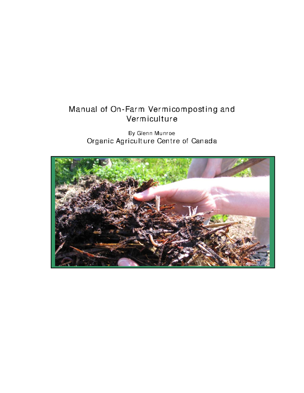 Manual On Farm Vermiculture Man u al of On Far m