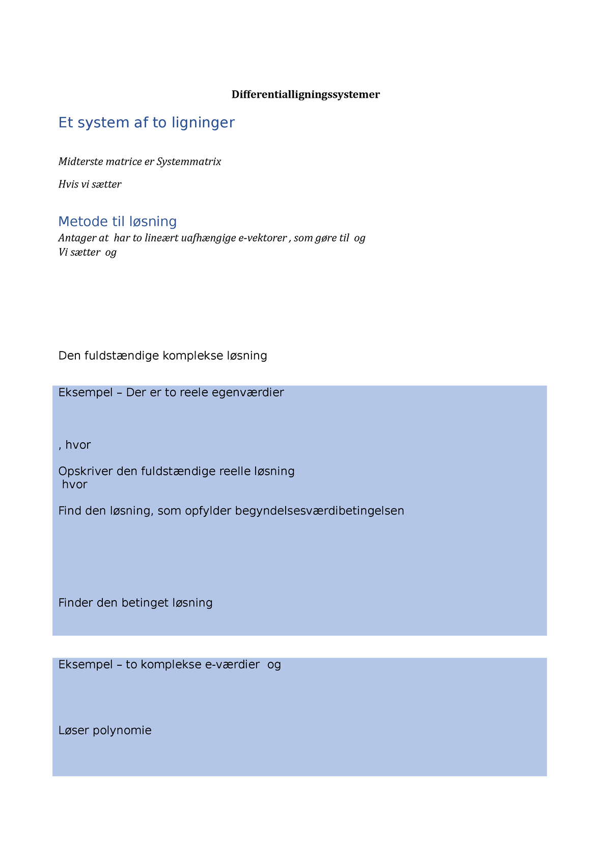 Differentialligningssystemer For Både 1.- Og 2-grad - Noter ...