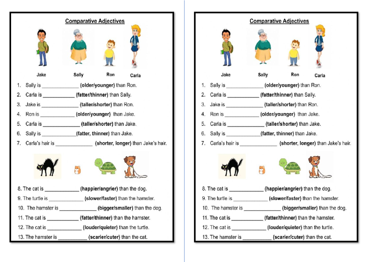 Comparative 6TO - Apuntes - Comparative Adjectives Comparative ...