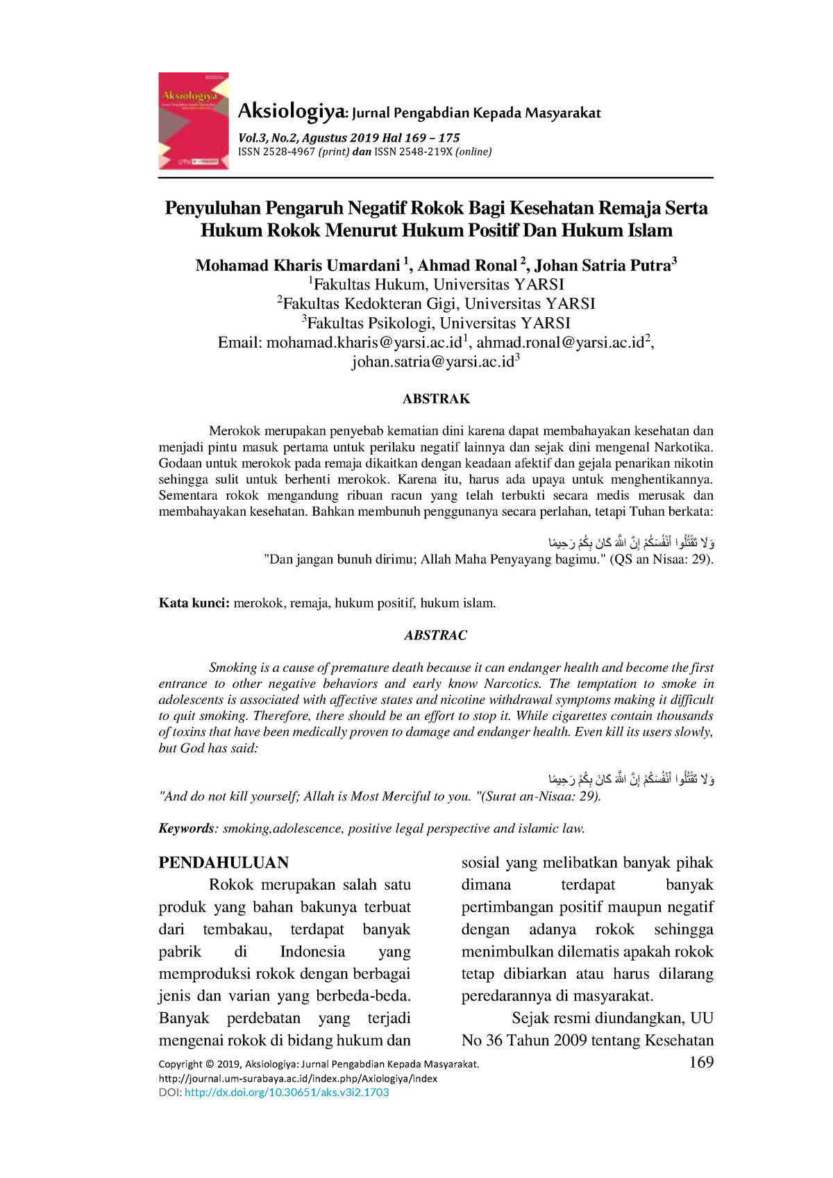 Idham 1,+9.+M.+Kharis - Aksiologiya: Jurnal Pengabdian Kepada ...