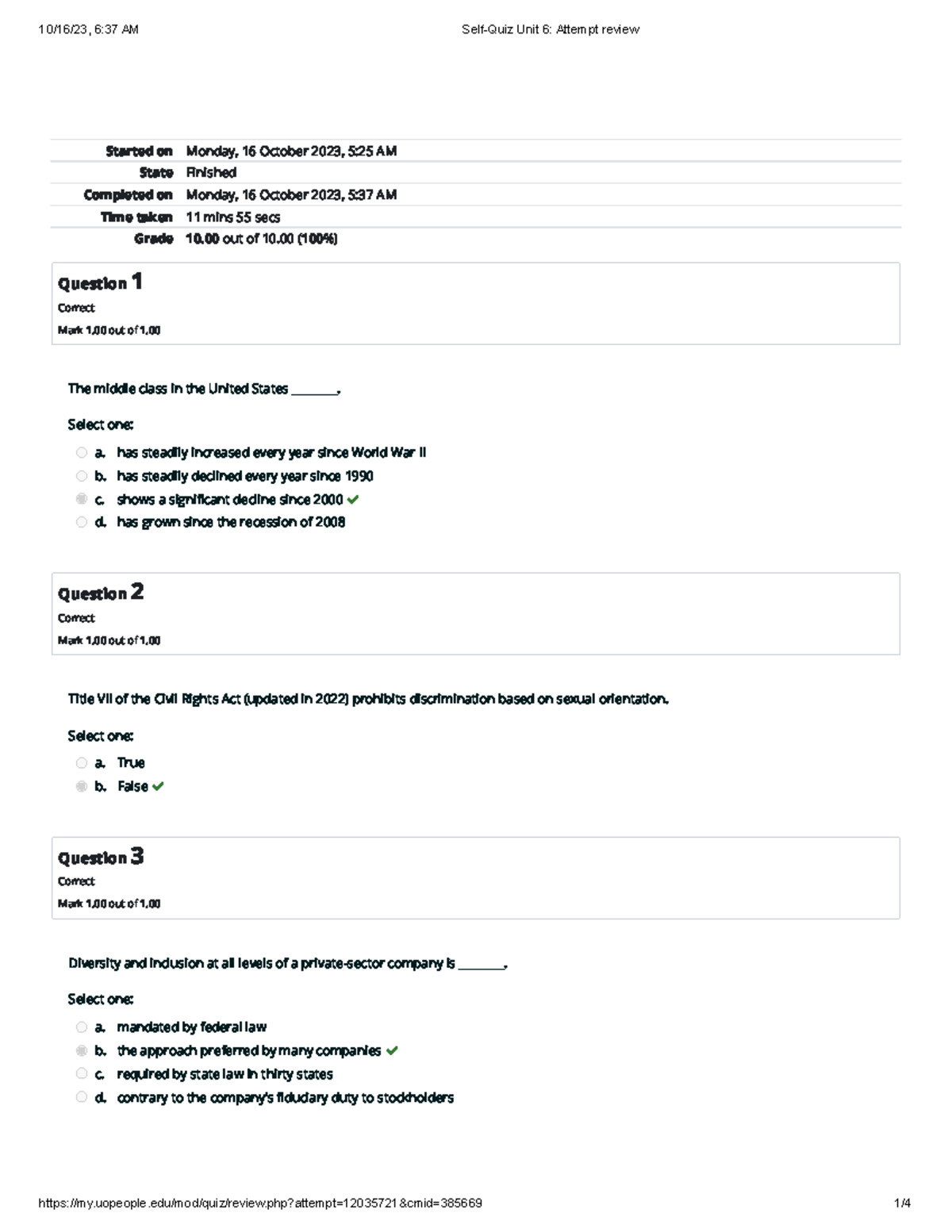 Self-Quiz Unit 6 Attempt Review - Started On Monday, 16 October 2023, 5 ...