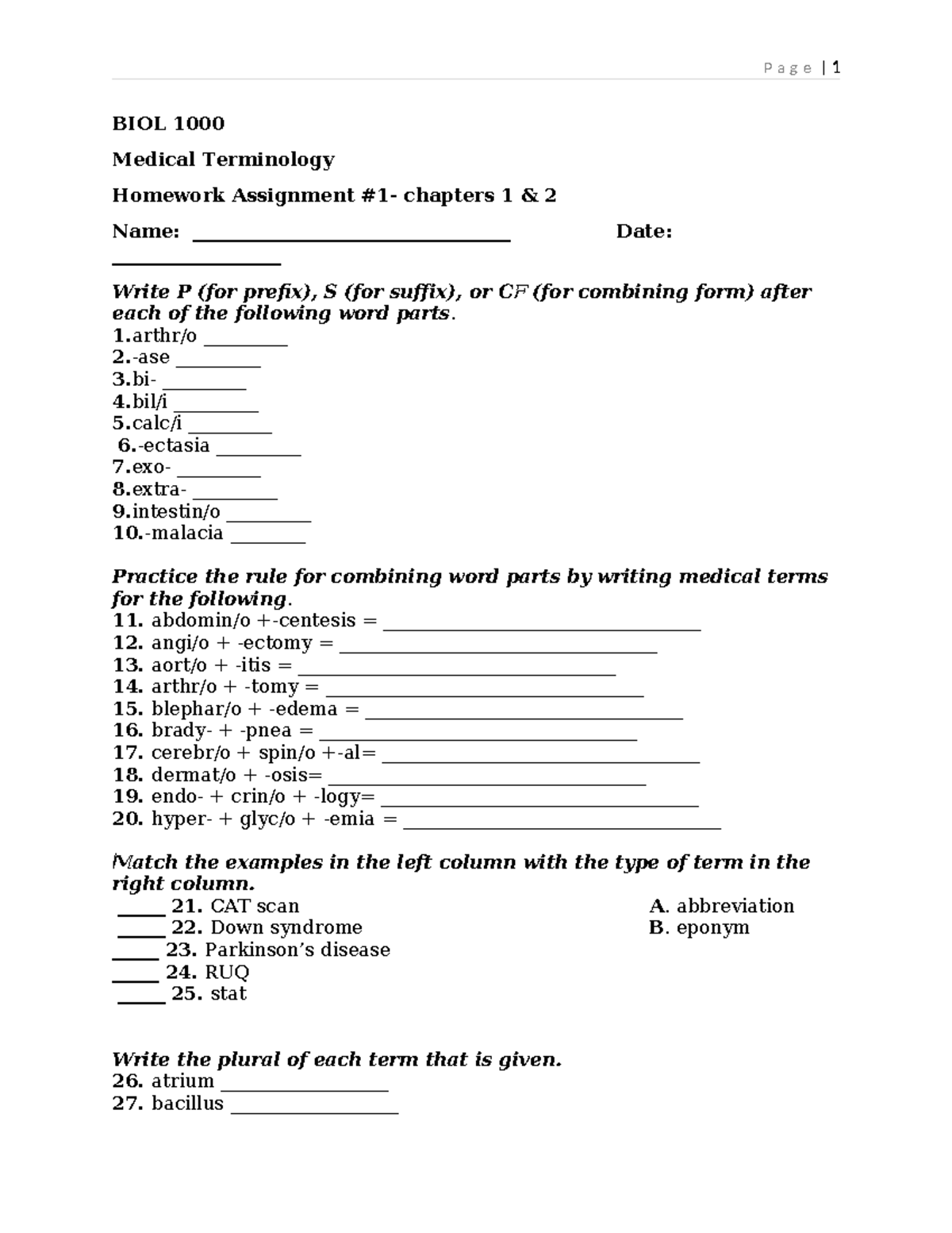 Homework #1 - This Will Help You With Understanding The Math Prior To ...