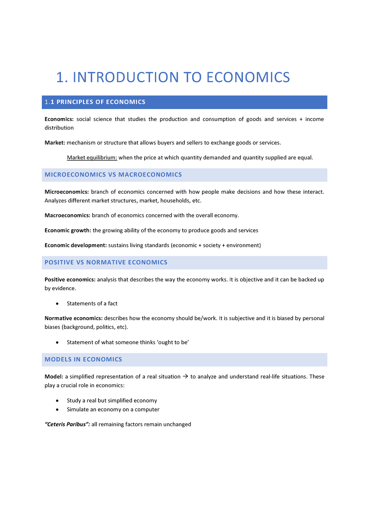 1 Introduction To Economics - 1. INTRODUCTION TO ECONOMICS 1 PRINCIPLES ...