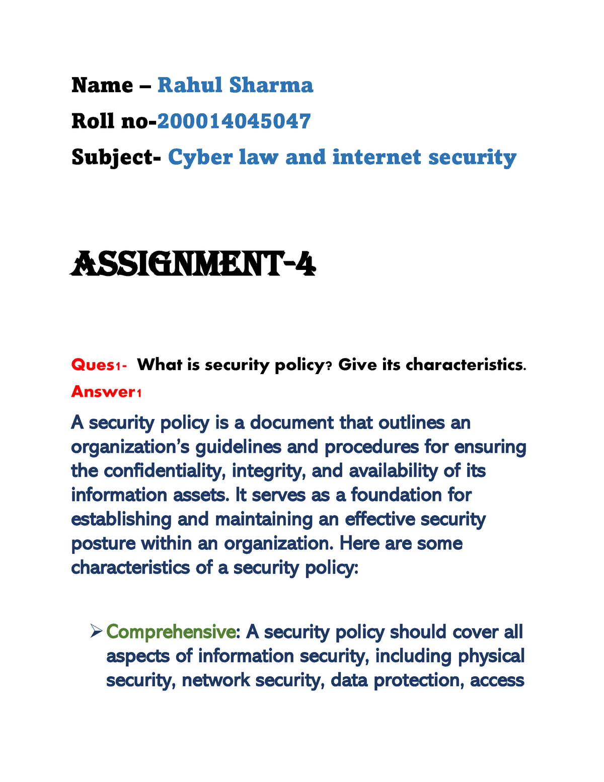 cyber law assignment pdf