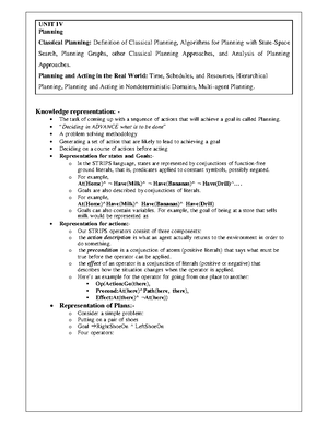 UNIT III Full Notes - artificial intelligence - UNIT - III Logic and ...