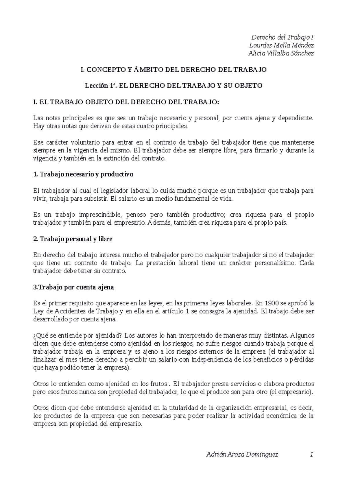 DºTrabajo Apuntes tomados en clase y