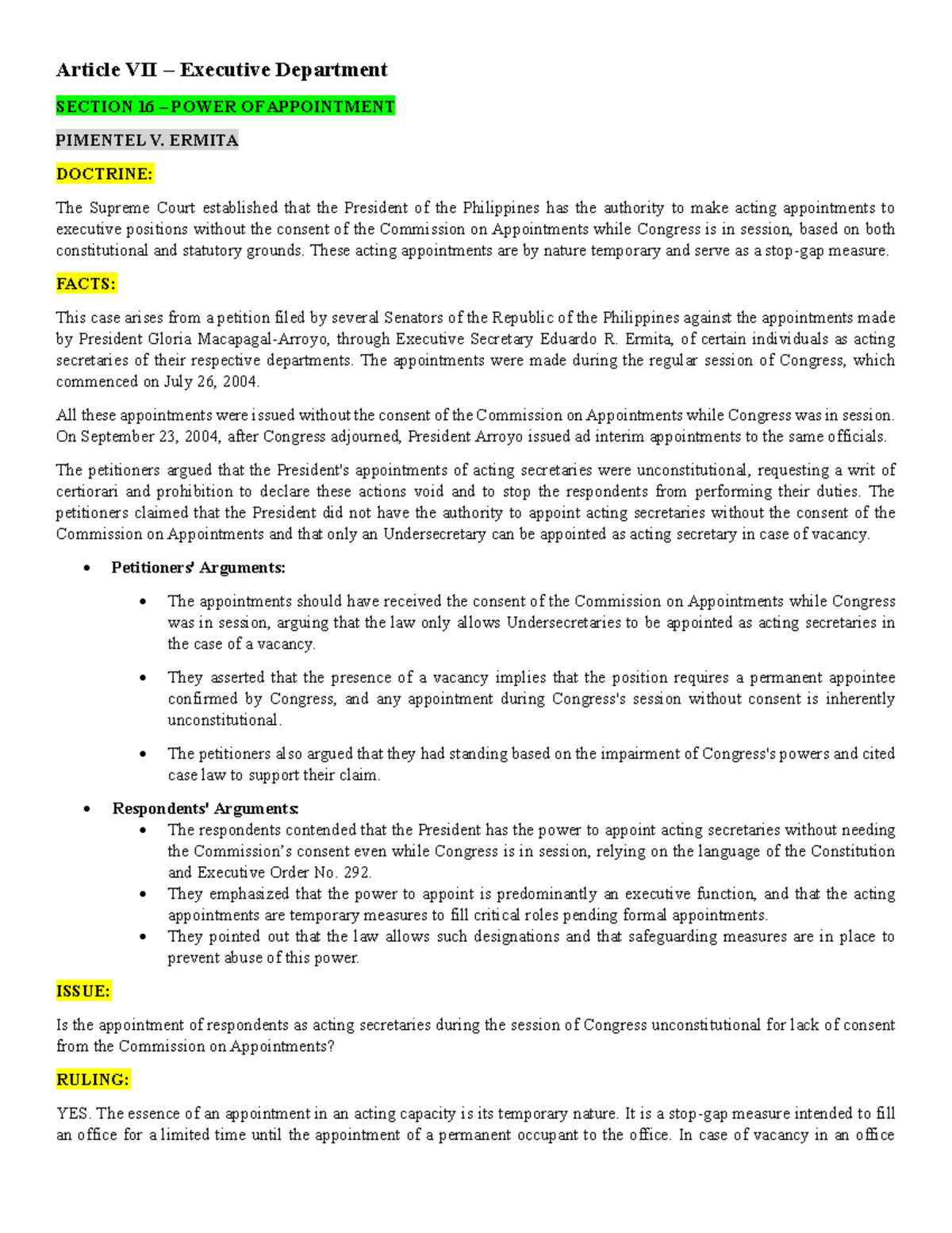 Article VII Executive Department - Article VII – Executive Department ...