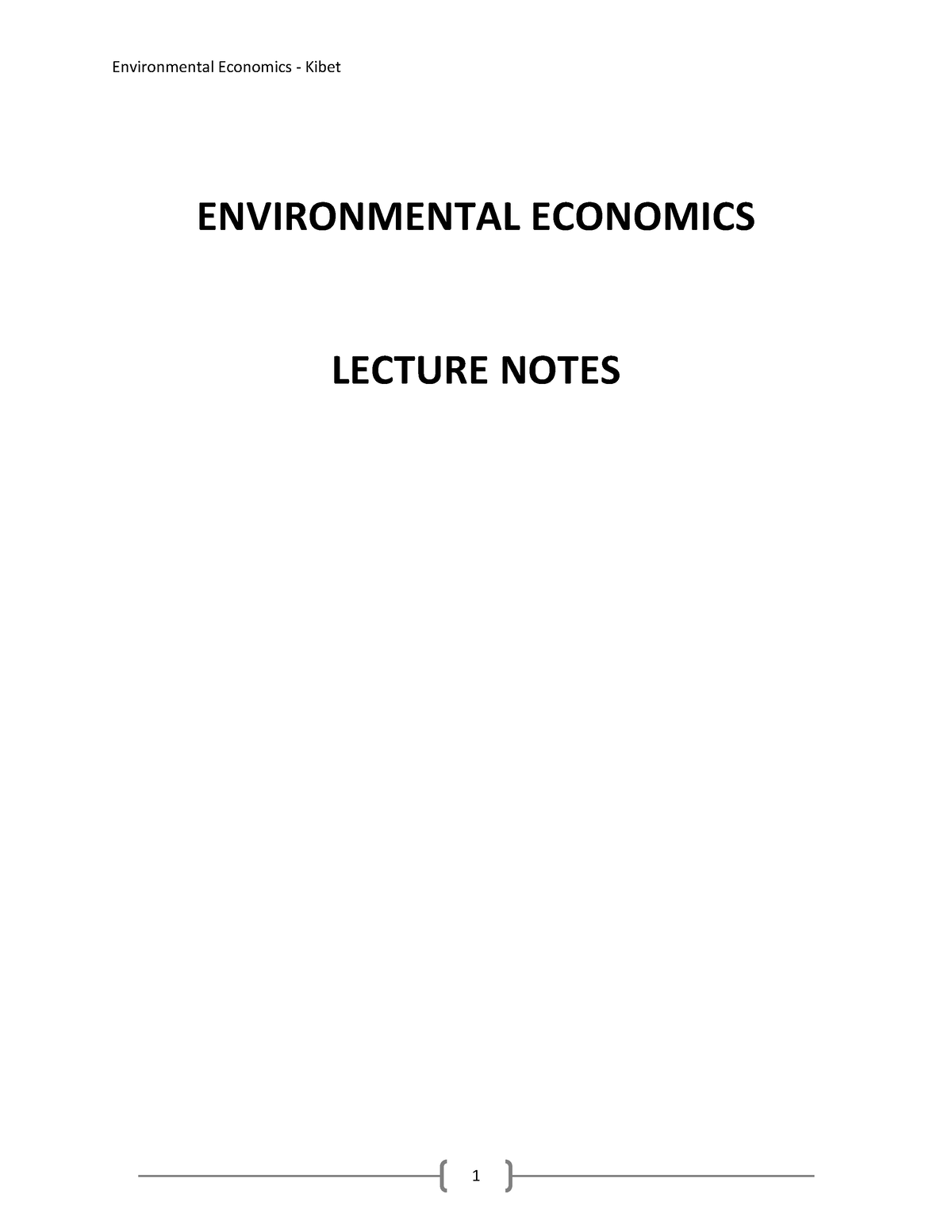 environmental economics assignment topics