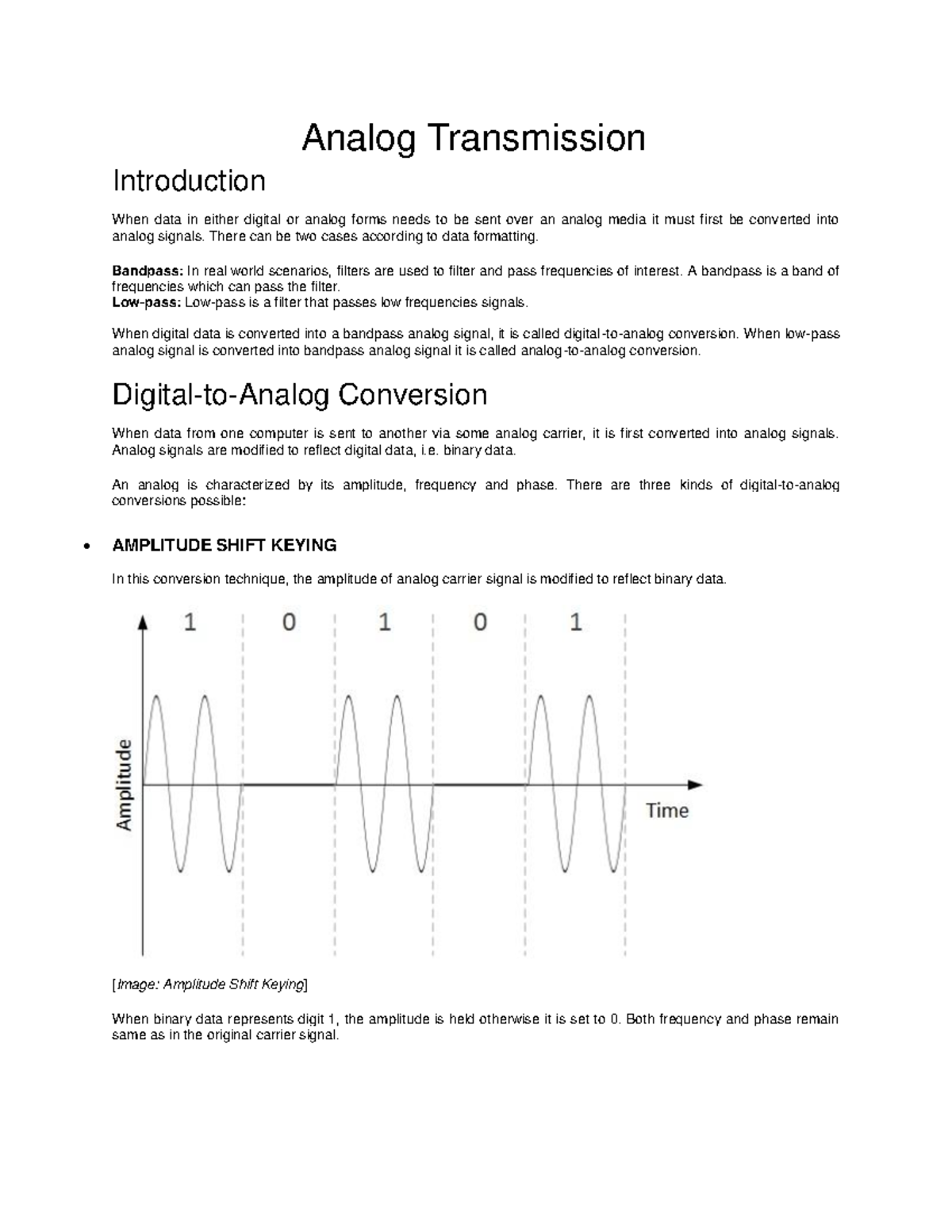 Analog Transmission in vehicles Analog Transmission Introduction When