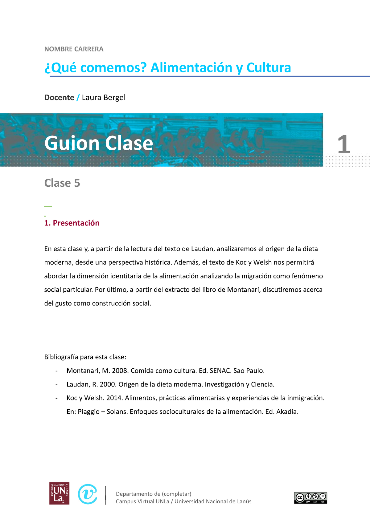 Clase 5 - Material Para El Tp - NOMBRE CARRERA ¿Qué Comemos ...