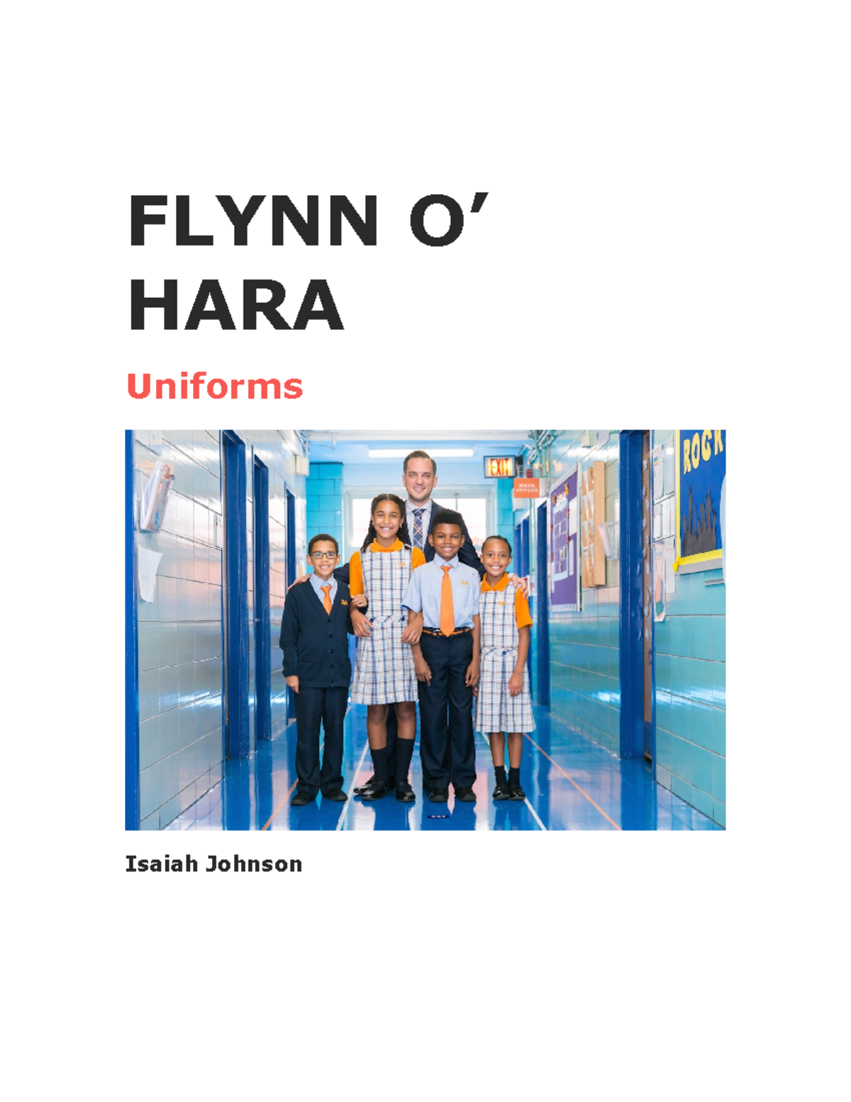 Flynn o’ Hara Project FLYNN O’ HARA Uniforms Isaiah Johnson Job