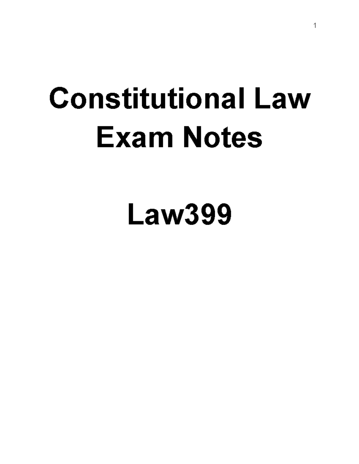 Cons Exam Notes - Constitutional Law Exam Notes Law Topic One: Key ...