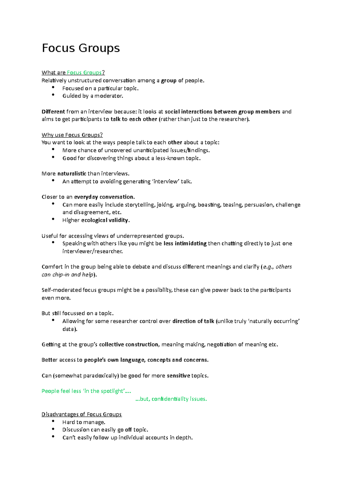 Focus Groups Qualitative Research Designs Focus Groups What are