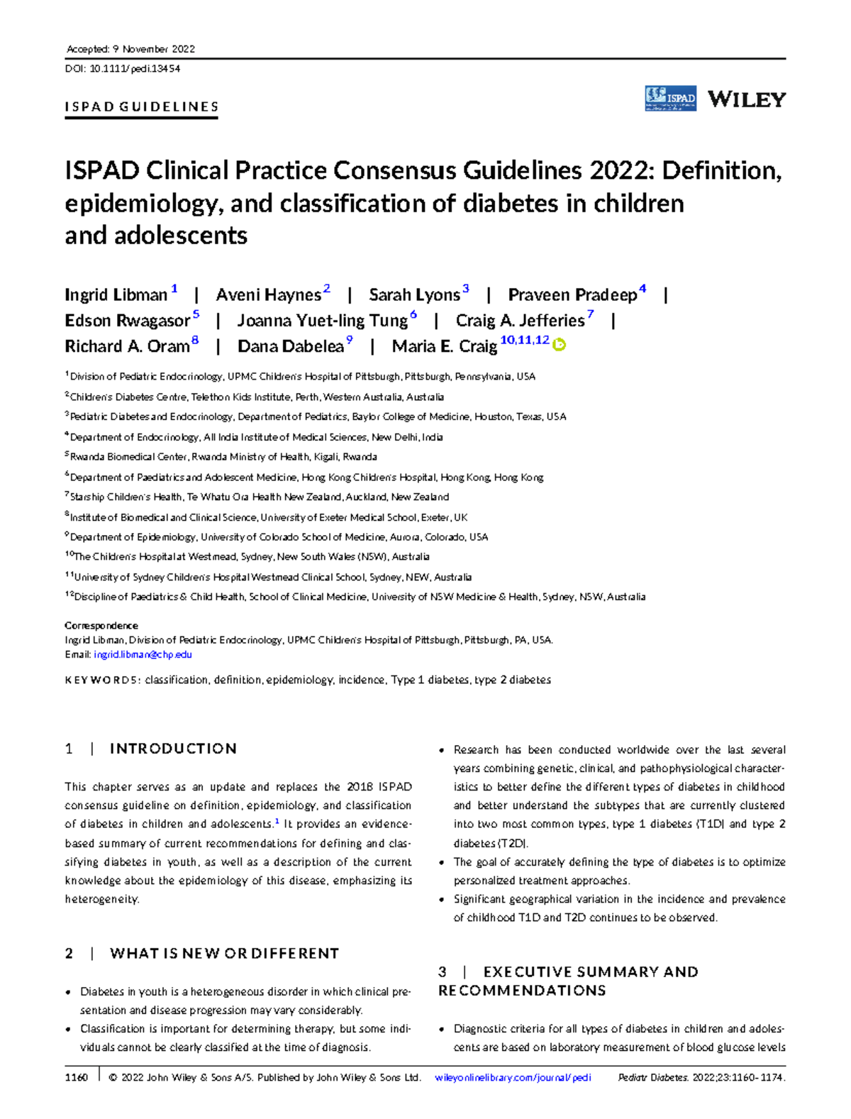 ISPAD_Diabetes Capítulo 1 I S P A D G U I D E L I N E S ISPAD
