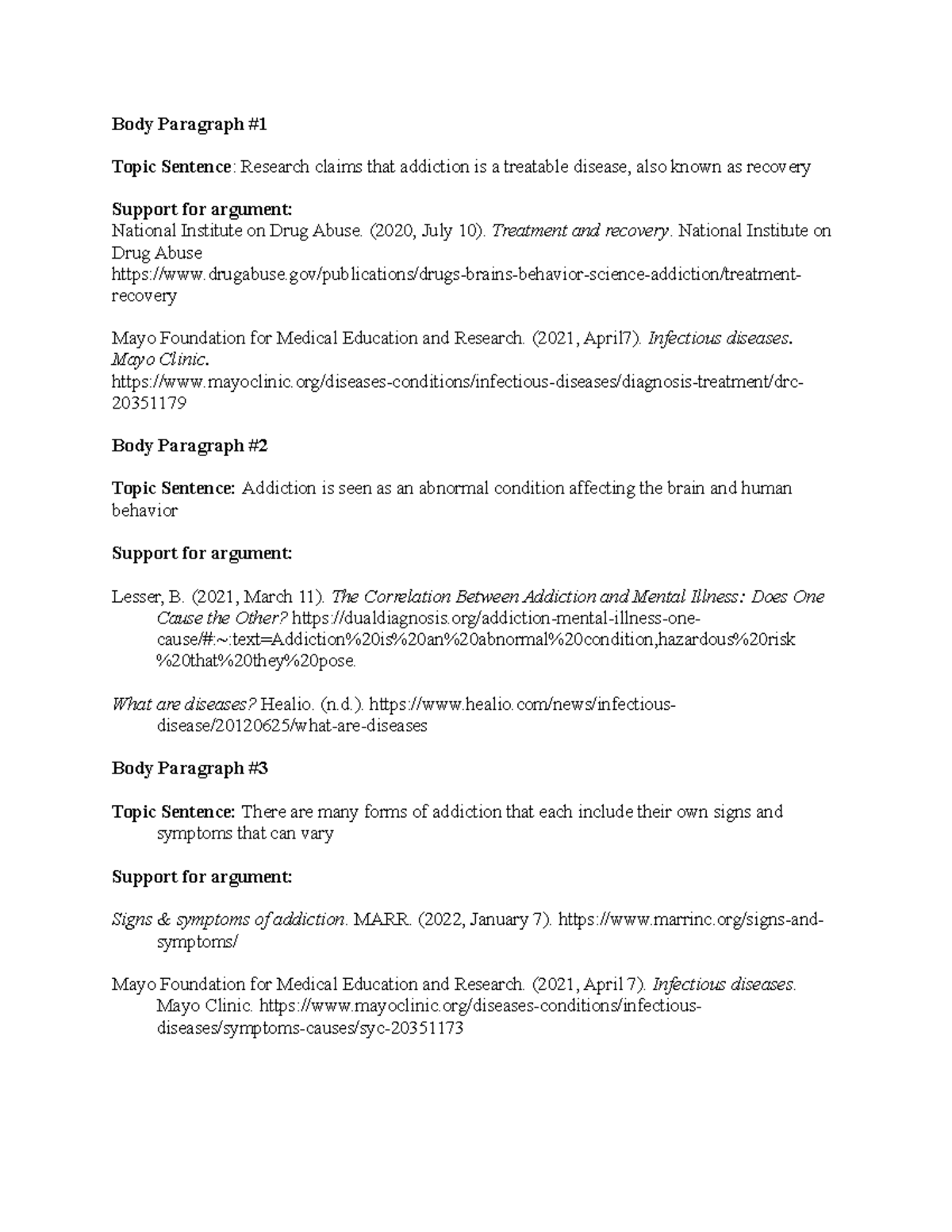 Essay Research for english composition II - Body Paragraph # Topic ...