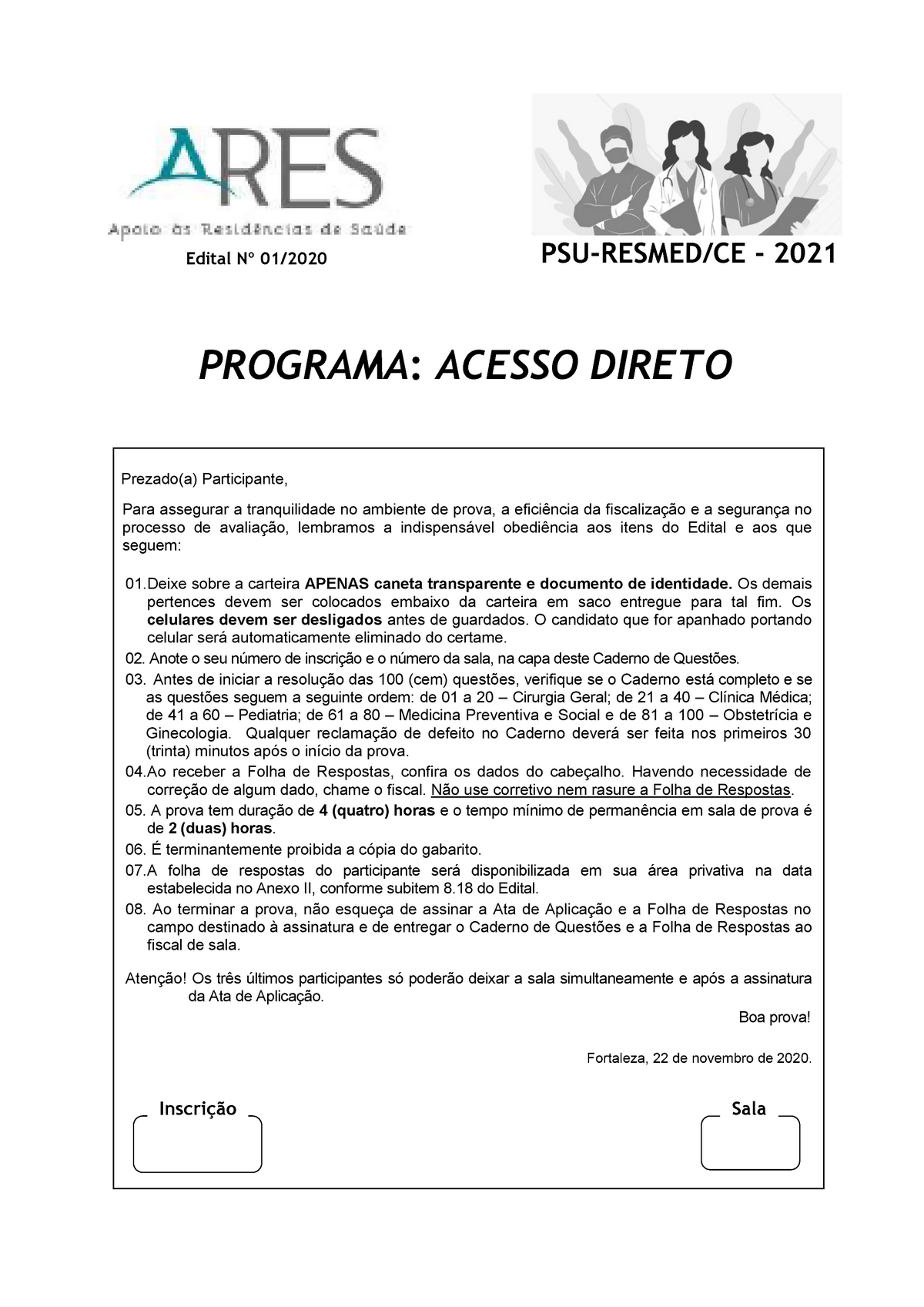 Prova Acesso Direto Surce - PROGRAMA : ACESSO DIRETO Edital Nº 01 ...