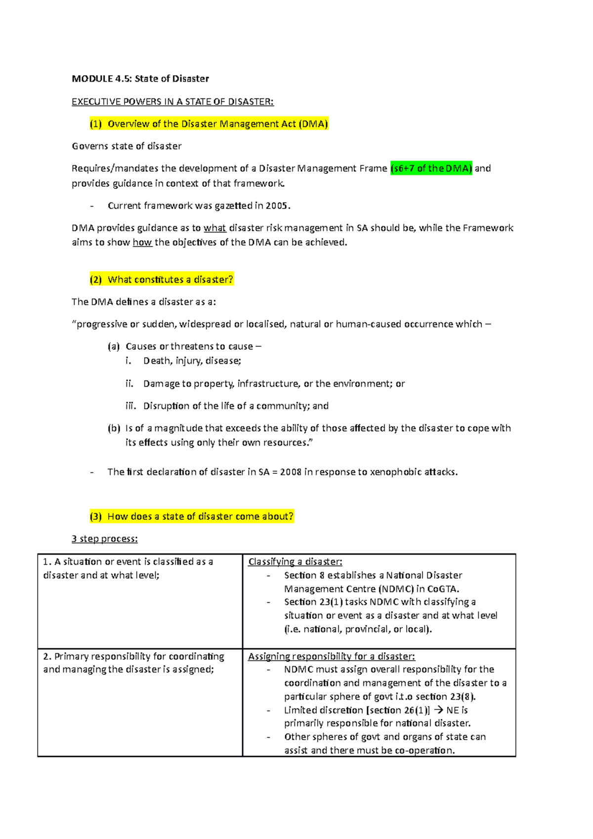 Module 4.5 Slides Summaries - MODULE 4: State of Disaster EXECUTIVE ...