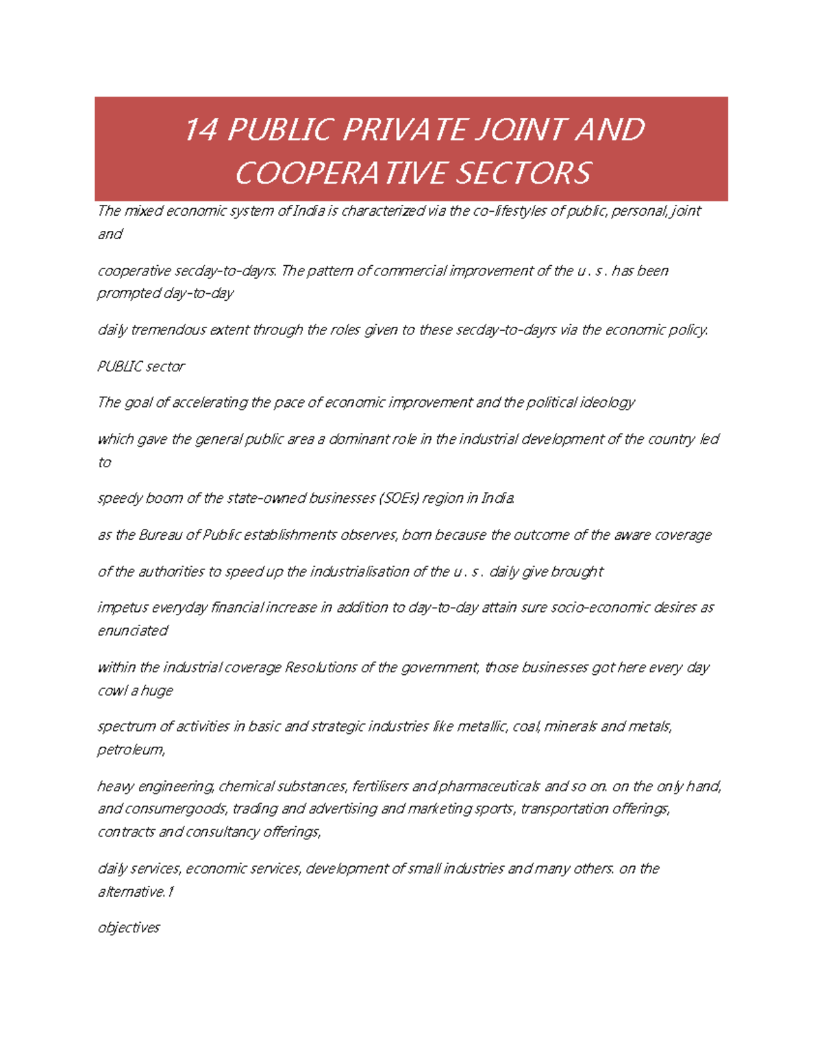 14 Public Private Joint AND Cooperative Sectors - 14 PUBLIC PRIVATE ...