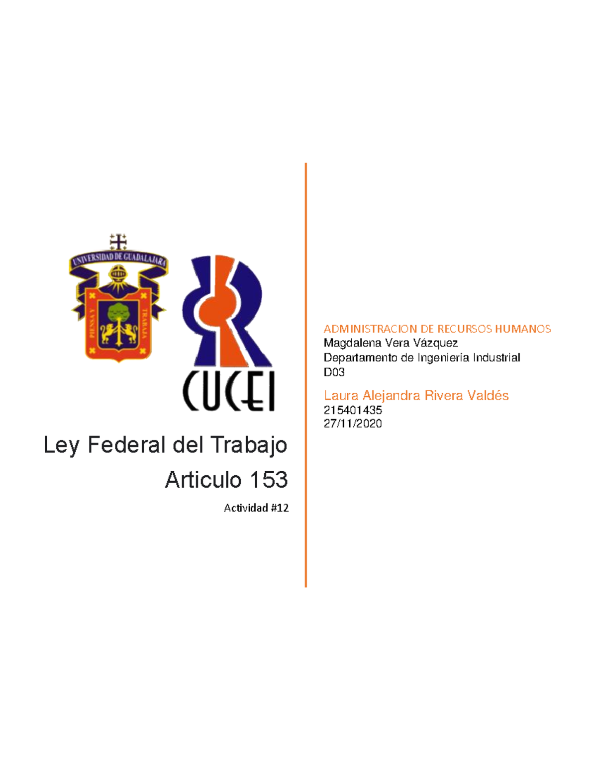 Ley Federal Del Trabajo Articulo 153. -Actividad 12 - Ley Federal Del ...