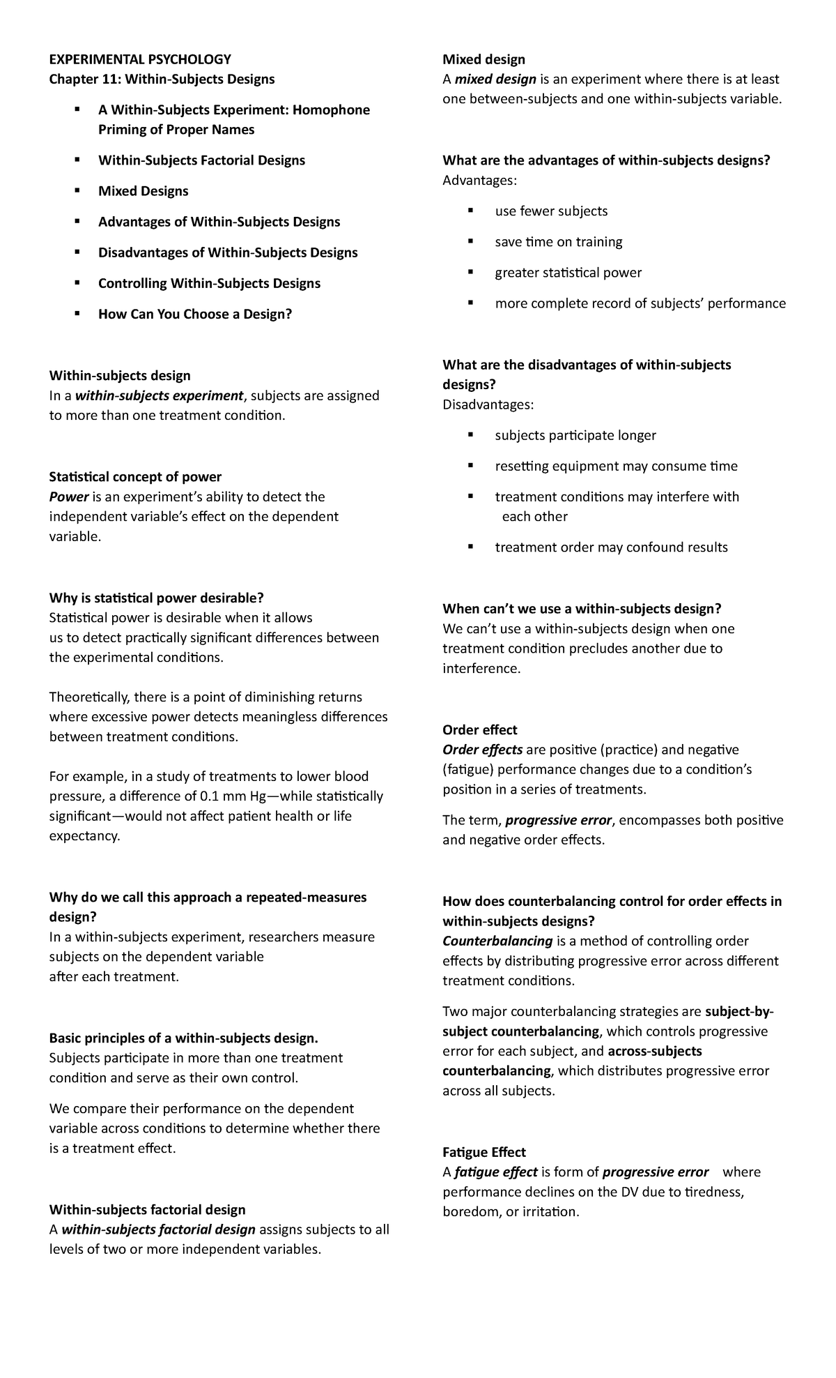 EXPE- Chapter-11 - ldakodkl - EXPERIMENTAL PSYCHOLOGY Chapter 11 ...