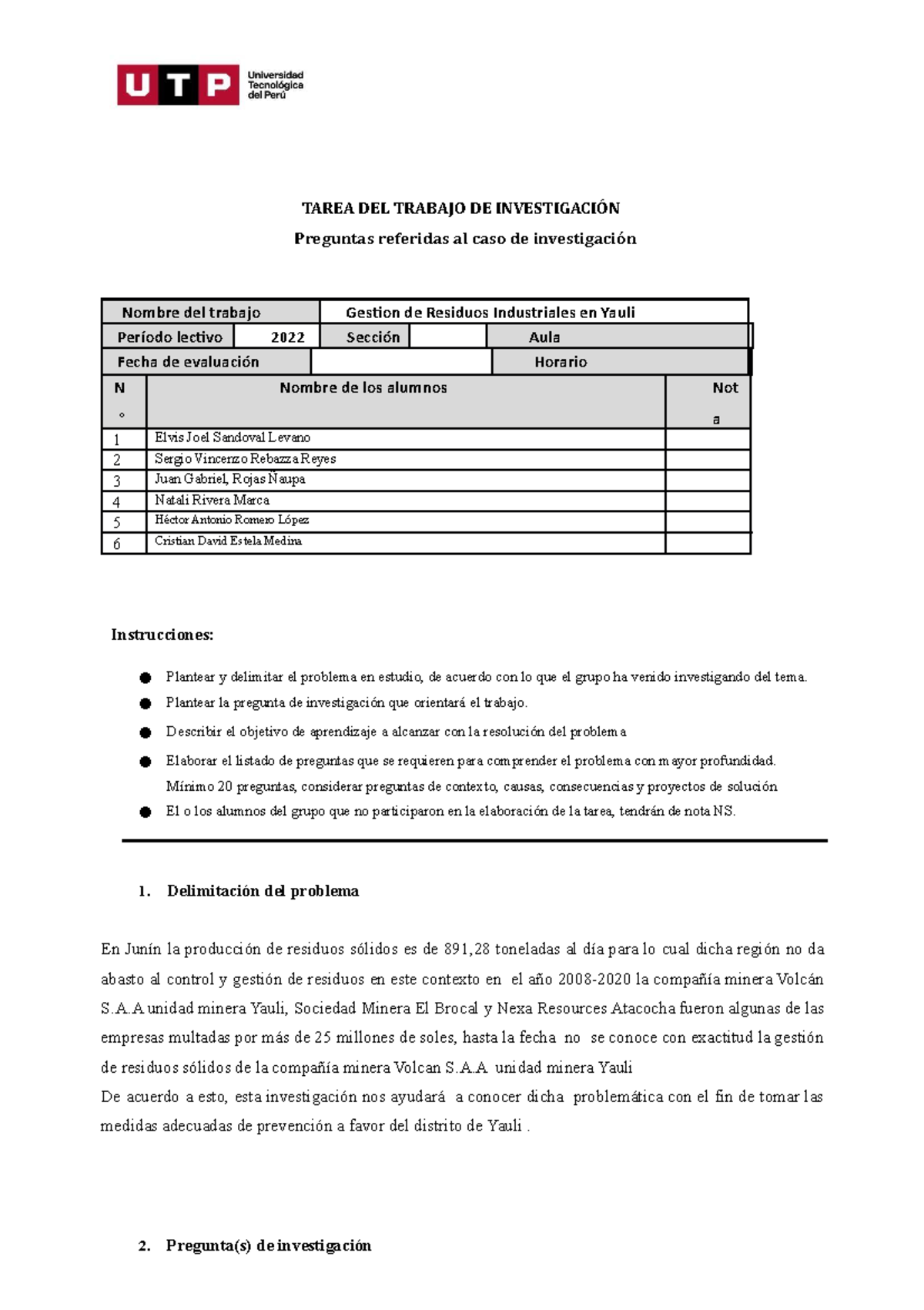 Semana - Tarea - Modelo-1 - TAREA DEL TRABAJO DE INVESTIGACIÓN ...