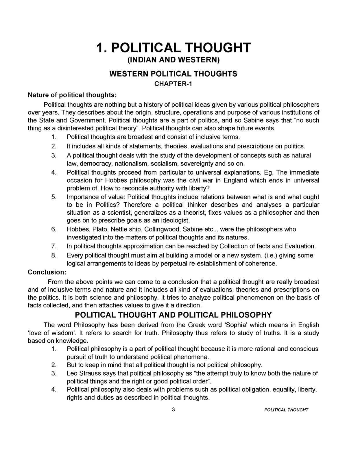 importance of political thought essay