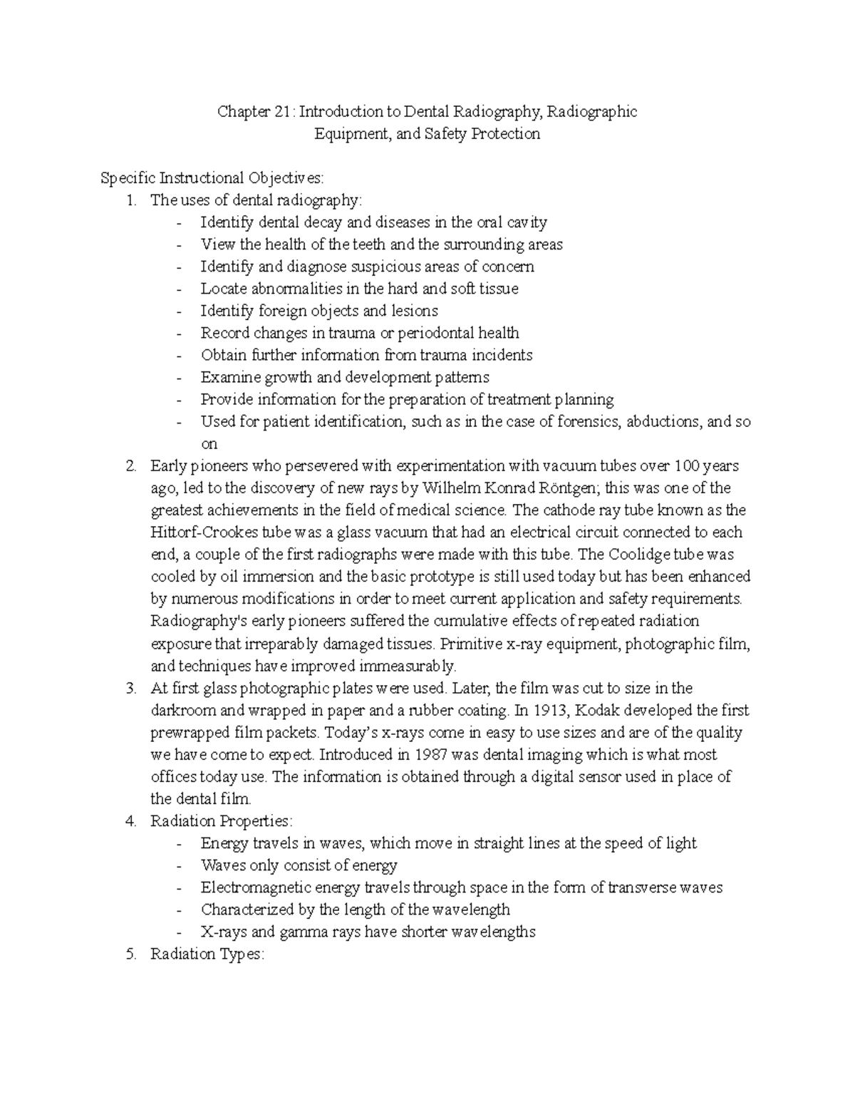 Chapter 21 SIO Definitions Chapter 21 Introduction to Dental