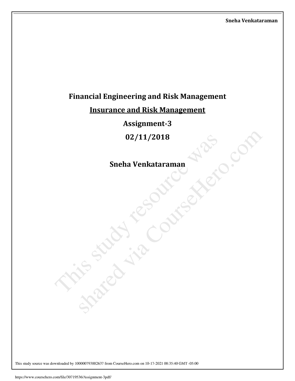 risk management and insurance assignment