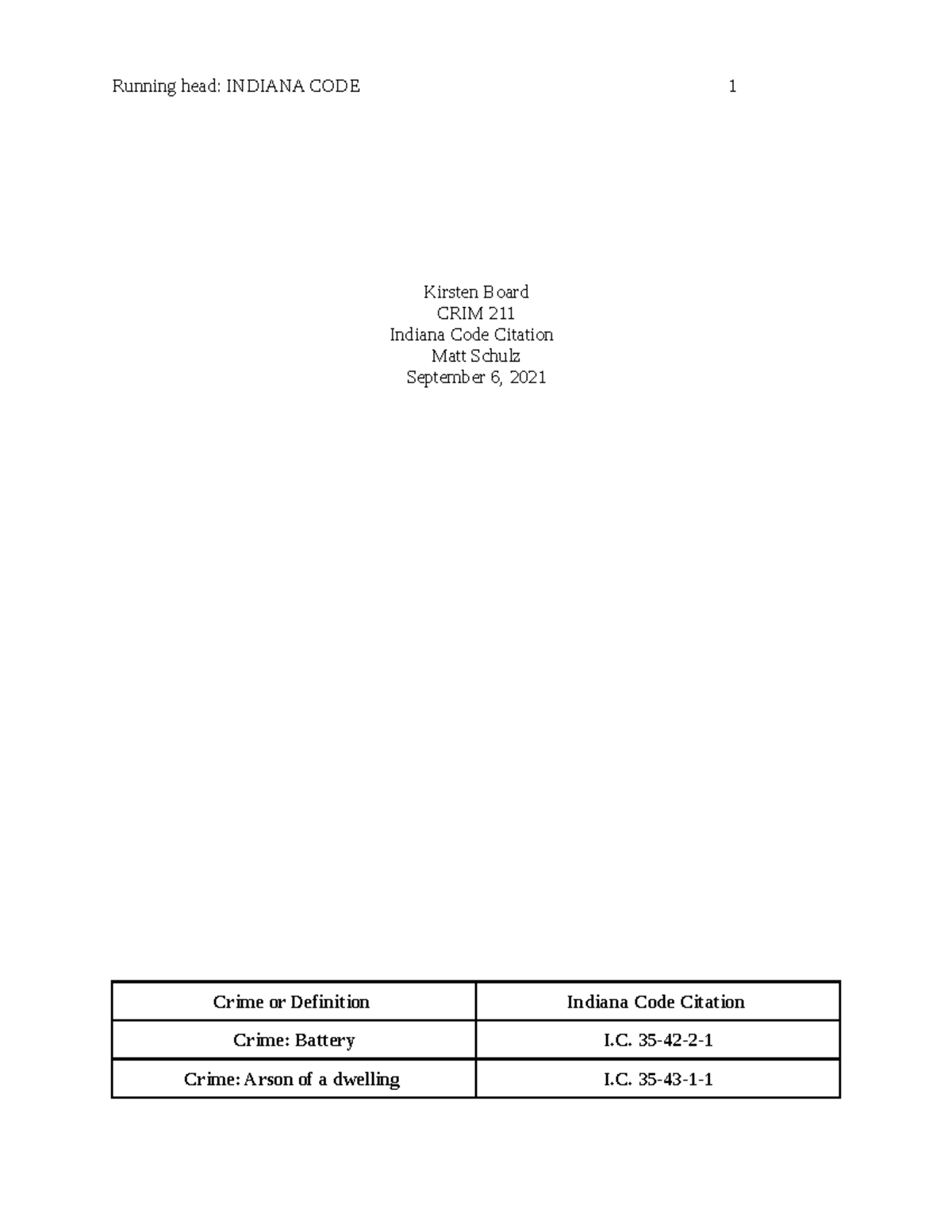 Indiana Code Citation CRIM 211 Ivy Tech Studocu