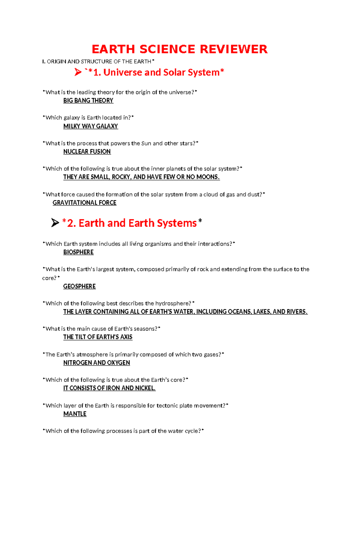 ABM- Earth- Science-1ST- Quarter-EXAM-2024-2025 - EARTH SCIENCE ...
