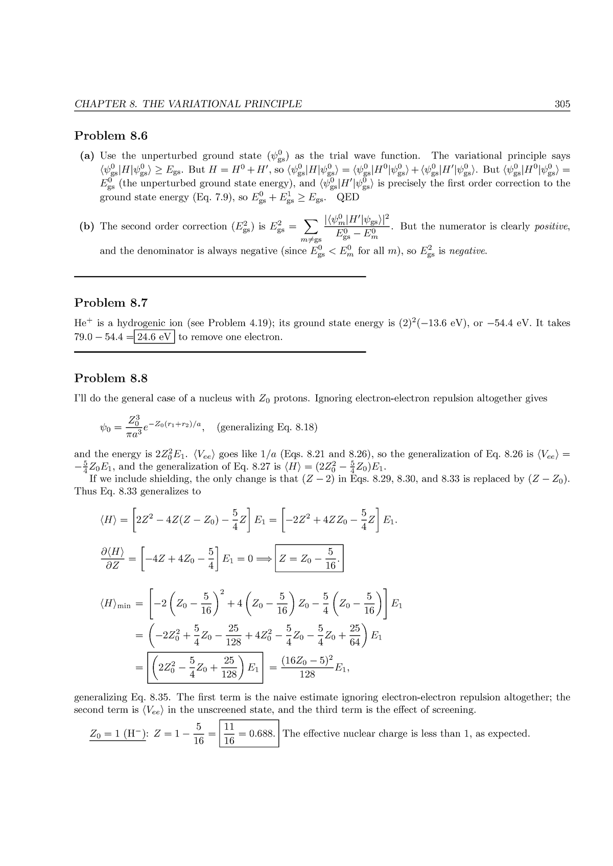 EP455 Study Material 305 - CHAPTER 8. THE VARIATIONAL PRINCIPLE 305 ...