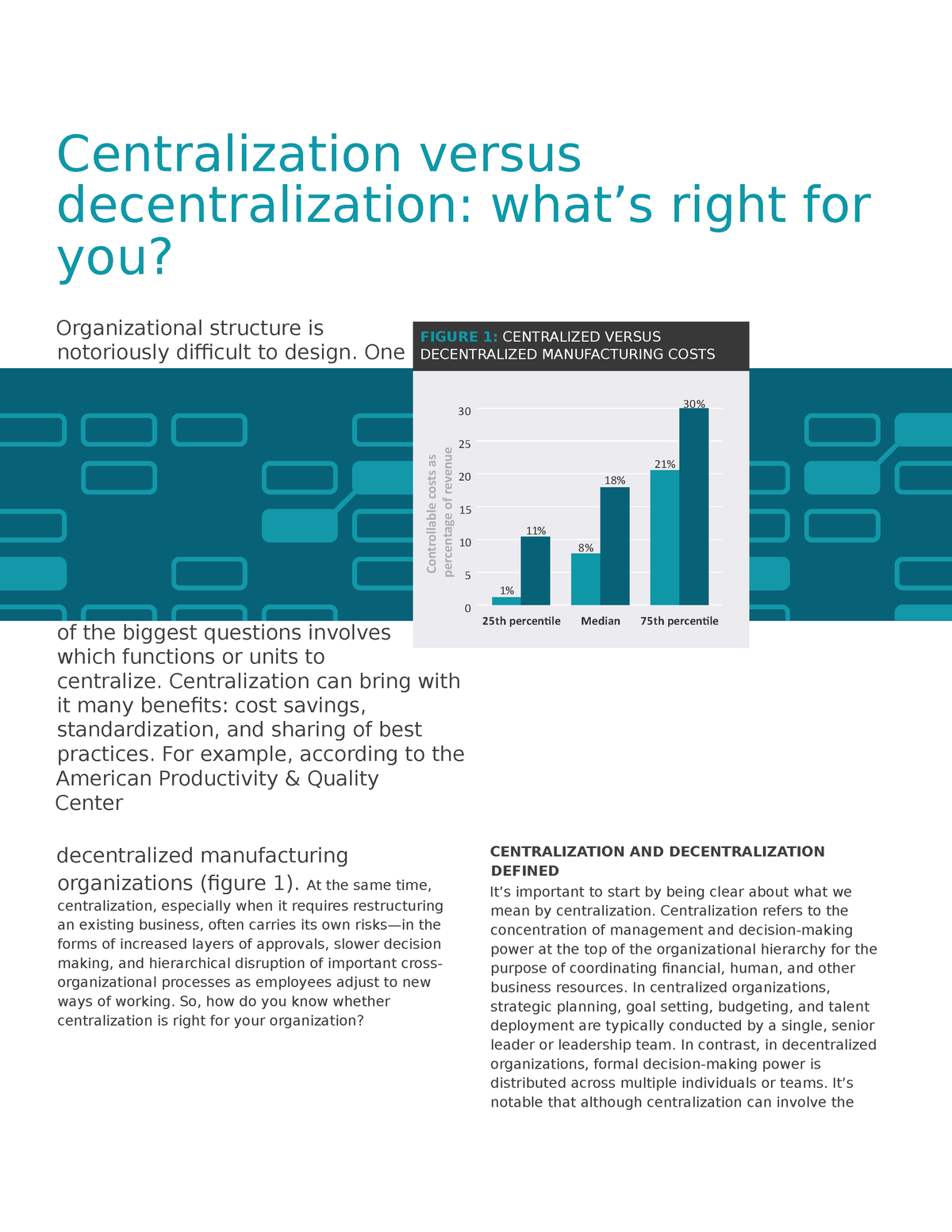 Education - Lectures - Centralization Versus Decentralization: What’s ...