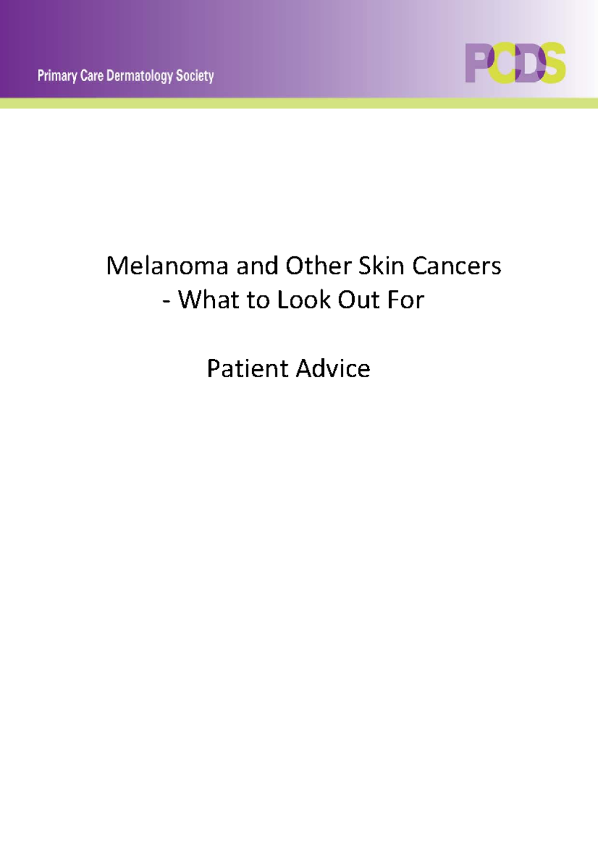 Skin cancer detection patient advice 07 2012 - Melanoma and Other Skin ...