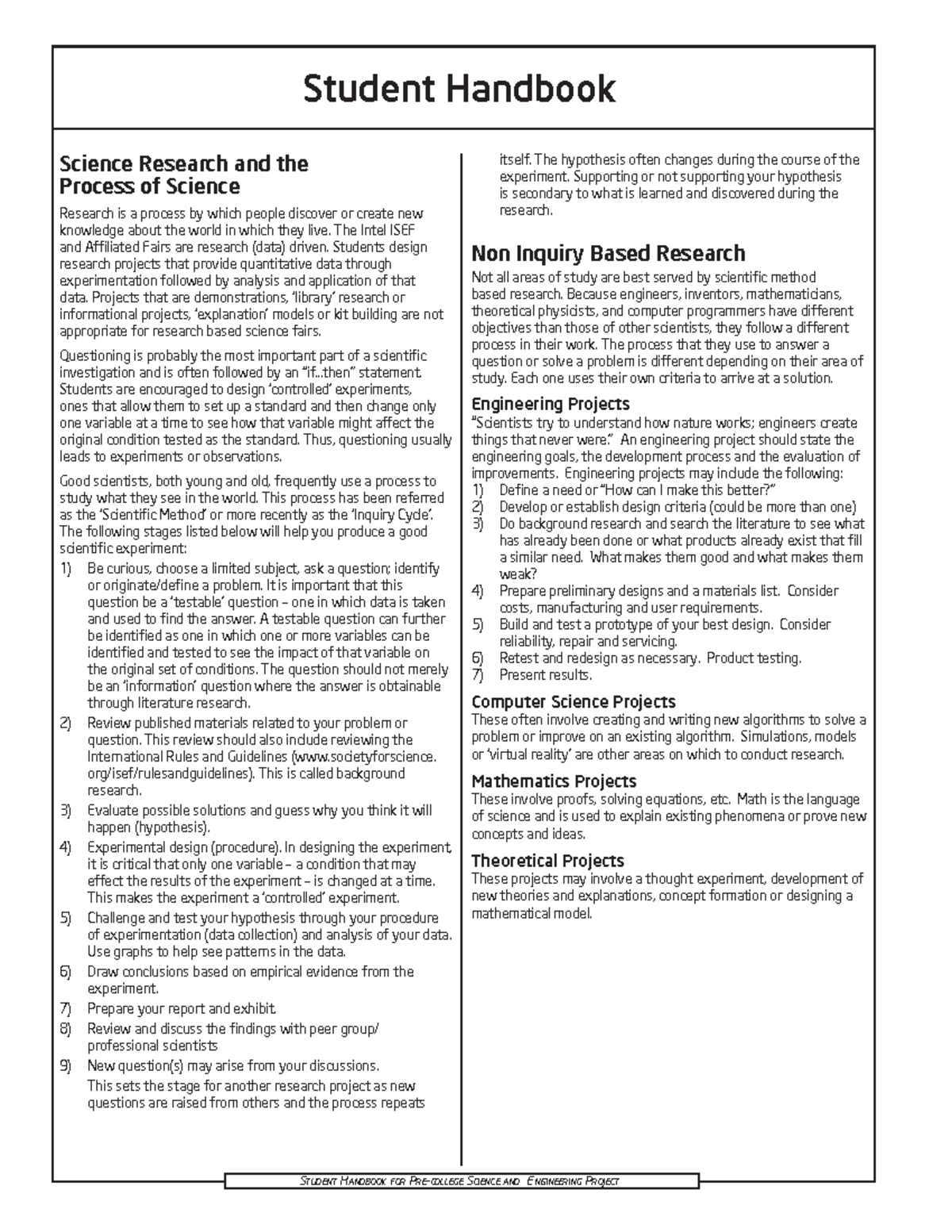 Sthandbook 2012 8 2012 - Research materials - Science Research and the ...
