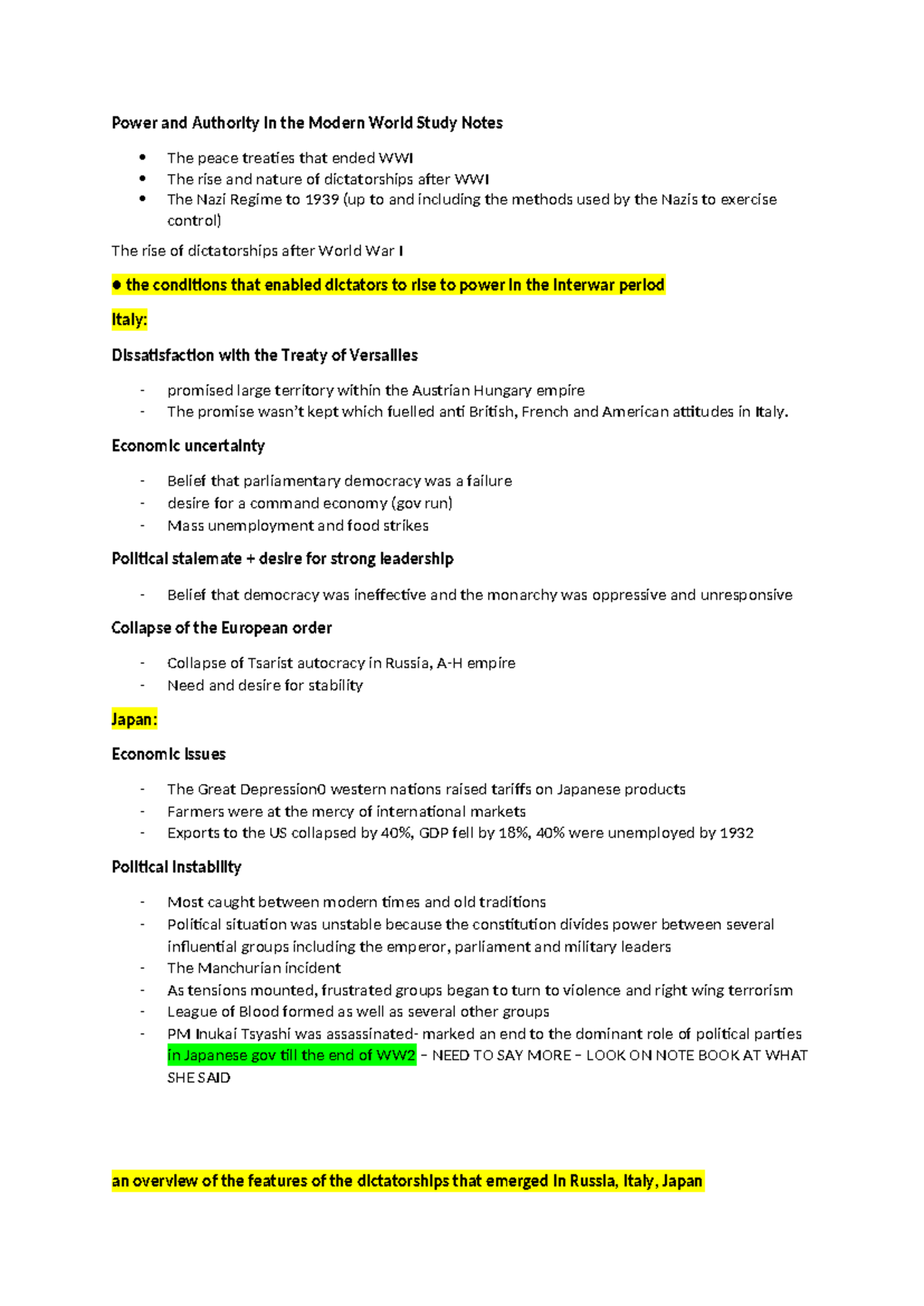 Power and Authority in the Modern World Study Notes - Economic ...